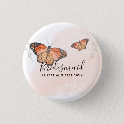 BUDGET Bridesmaid Bridal Party Gifts BUTTERFLIES Button