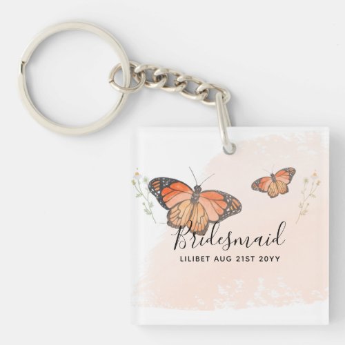 BUDGET Bridesmaid Bridal Party Gifts BUTTERFLIES Keychain