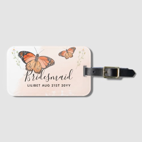 BUDGET Bridesmaid Bridal Party Gifts BUTTERFLIES Luggage Tag