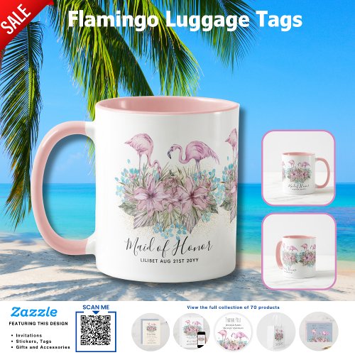 BUDGET Bridesmaid Bridal Party Gifts FLAMINGOS Mug