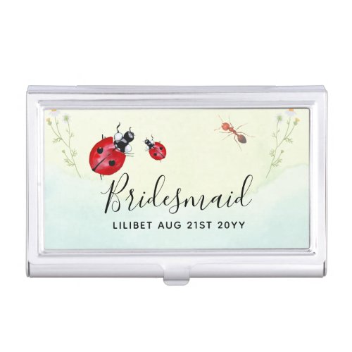 BUDGET Bridesmaid Bridal Party Gifts LADYBUGS Business Card Case