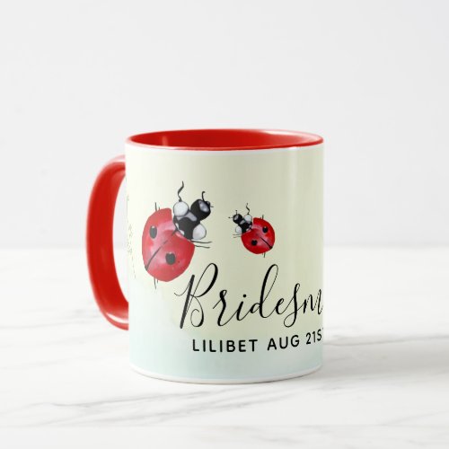 BUDGET Bridesmaid Bridal Party Gifts LADYBUGS Mug