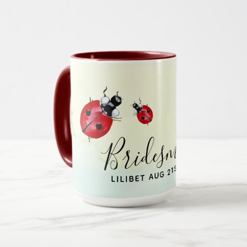 BUDGET Bridesmaid Bridal Party Gifts LADYBUGS Mug