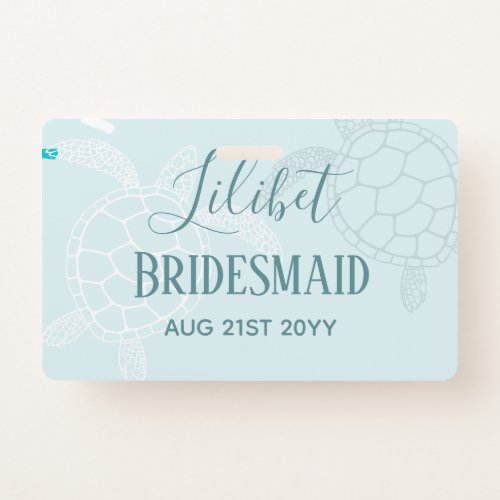 BUDGET Bridesmaid Bridal Party Gifts SEA TURTLES Badge