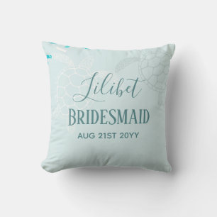 BUDGET Bridesmaid Bridal Party Gifts SEA TURTLES Throw Pillow