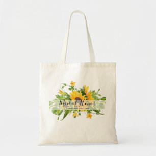BUDGET Bridesmaid Bridal Party Gifts SUNFLOWERS Tote Bag