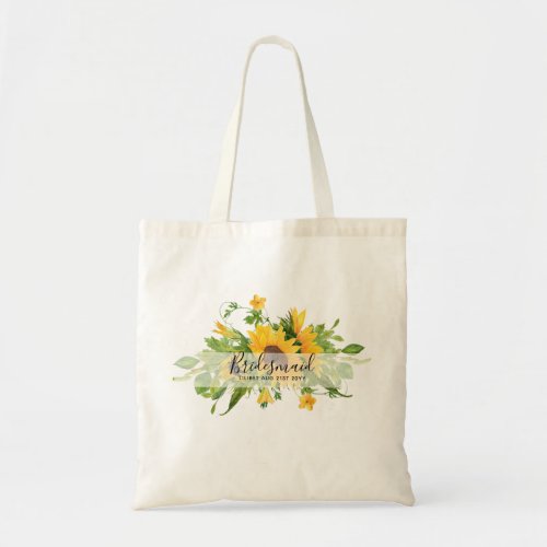 BUDGET Bridesmaid Bridal Party Gifts SUNFLOWERS Tote Bag