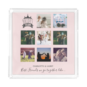 BUDGET Bridesmaid Gifts PHOTO COLLAGE Quotes BFF Acrylic Tray