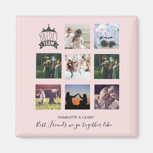 BUDGET Bridesmaid Gifts PHOTO COLLAGE Quotes BFF Magnet