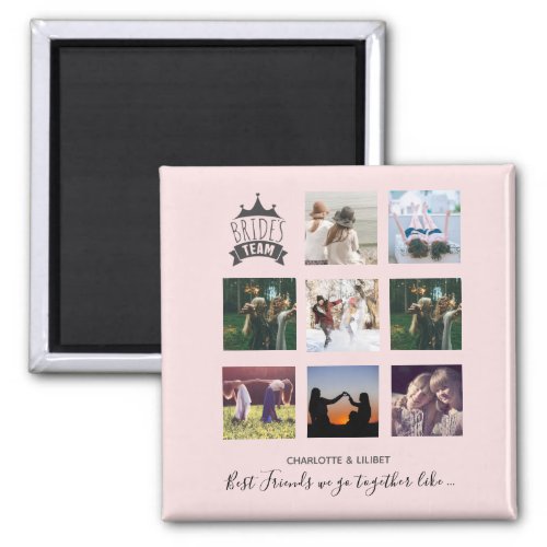 BUDGET Bridesmaid Gifts PHOTO COLLAGE Quotes BFF Magnet