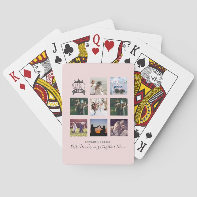 BUDGET Bridesmaid Gifts PHOTO COLLAGE Quotes BFF Poker Cards (Back)