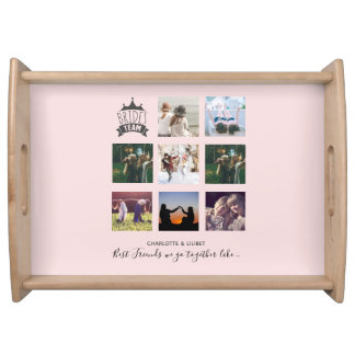 BUDGET Bridesmaid Gifts PHOTO COLLAGE Quotes BFF Serving Tray
