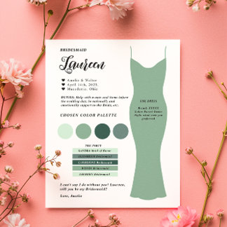 Budget Bridesmaid info card template Card