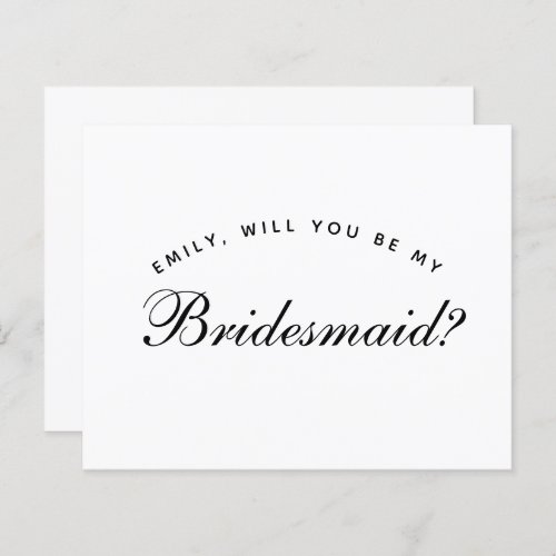 Budget Bridesmaid Proposal Simple Minimalist 