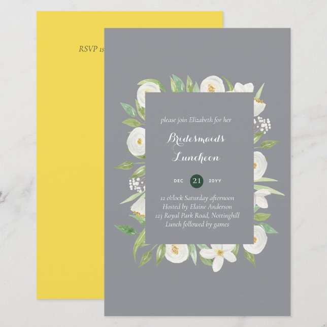 BUDGET Bridesmaids Luncheon Brunch Lunch Floral (Front/Back)