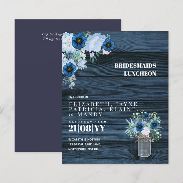 BUDGET Bridesmaids Luncheon Brunch Lunch Floral (Front/Back)