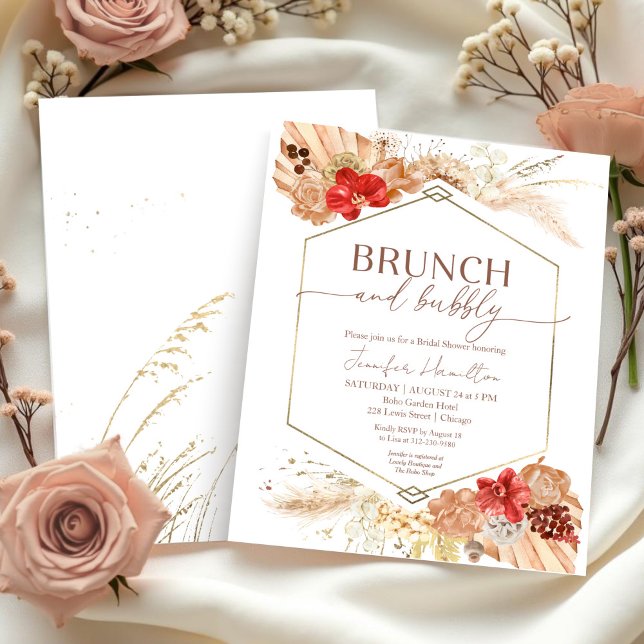 Budget Brunch and Bubbly Bridal Shower Invitation (Creator Uploaded)