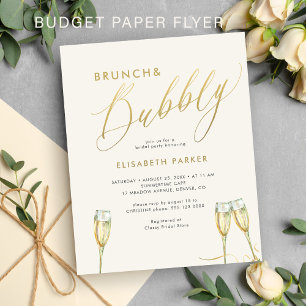 Budget brunch and bubbly bridal shower invitation flyer