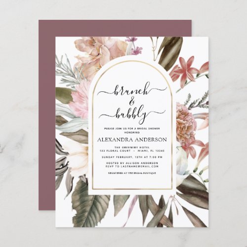 Budget Brunch  Bubbly Boho Burgundy Bridal Shower