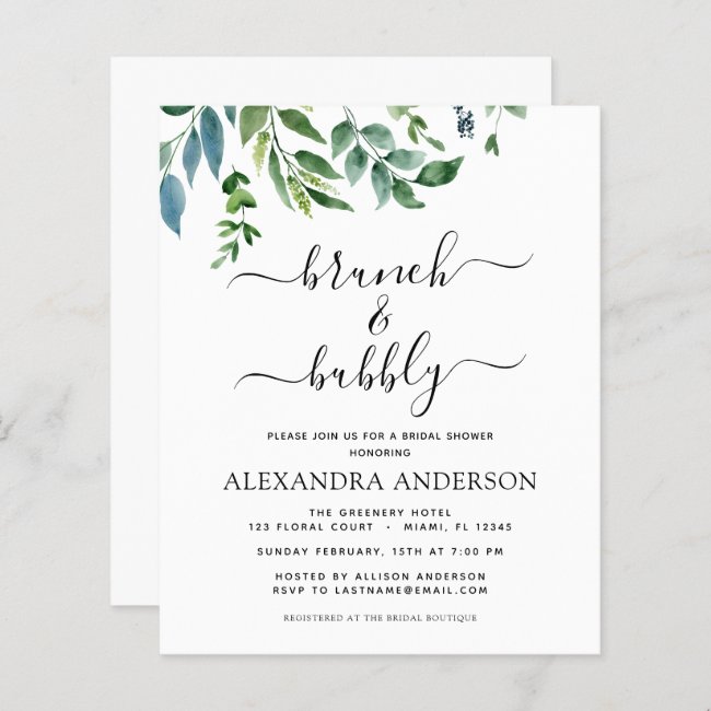Budget Brunch & Bubbly Bridal Shower Greenery
