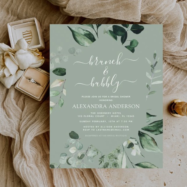 Budget Brunch & Bubbly Bridal Shower Sage Green (Creator Uploaded)