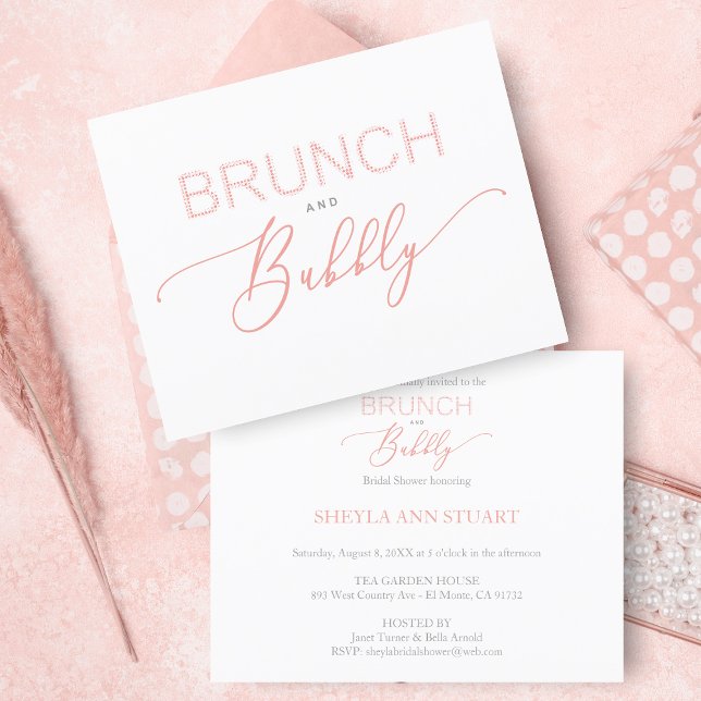 Budget Brunch & Bubbly Coral Quote Bridal Shower (Creator Uploaded)
