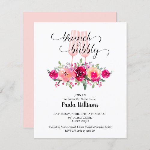 Budget Brunch Bubby Floral Bridal Shower Invites