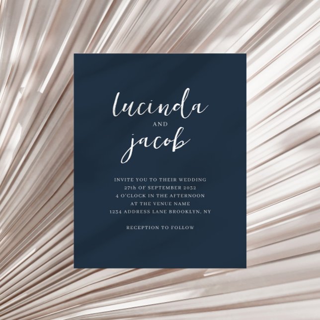 BUDGET Brushed Script Classic Navy Blue Wedding (Creator Uploaded)