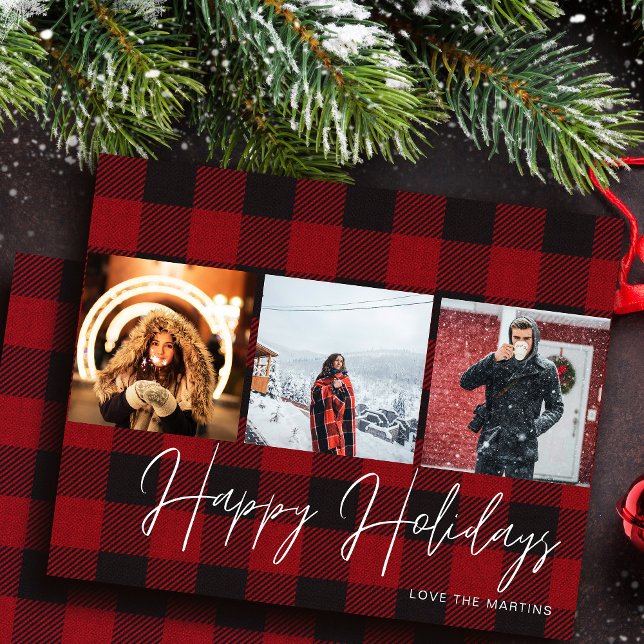 Budget Buffalo Check 3 Photo Happy Holidays (Creator Uploaded)