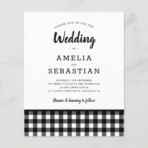 BUDGET Buffalo Plaid Wedding Invitation