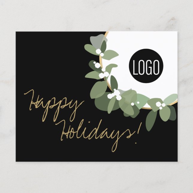 Budget Bulk Gold black Modern Wreath Your Logo (Front)