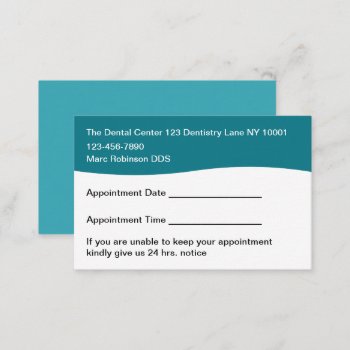 Budget Bulk Medical Appointment Cards Dental by Luckyturtle at Zazzle