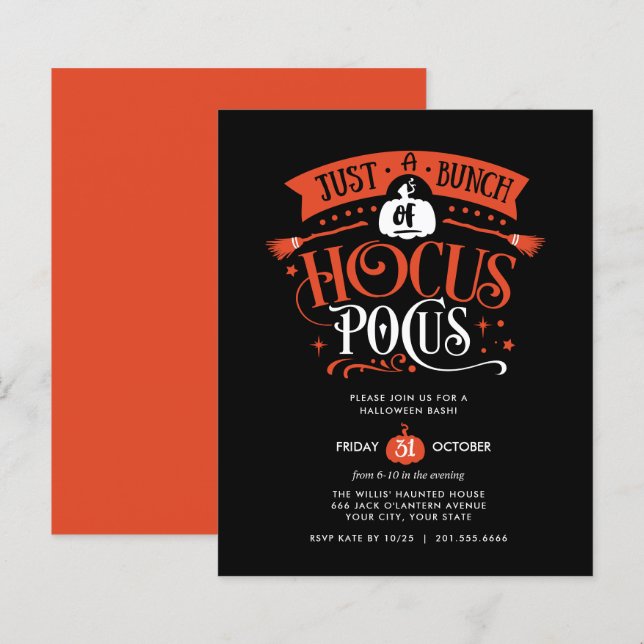 BUDGET Bunch of Hocus Pocus Halloween Bash Party (Front/Back)