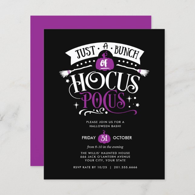 BUDGET Bunch of Hocus Pocus Halloween Bash Party (Front/Back)