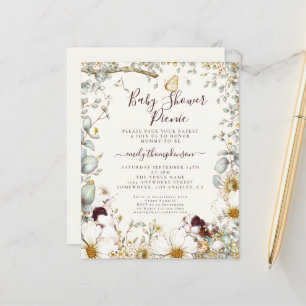 Budget Bunnies Baby Shower Picnic Girl Boy Invite