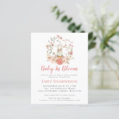 Budget Bunny Baby in Bloom Girl Baby Shower Invite (Standing Front)