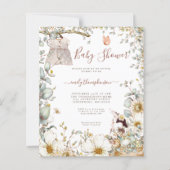 Budget Bunny Girl Vintage Baby Shower Invitation (Front)