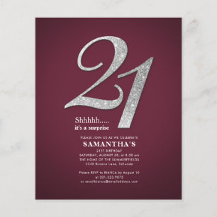 Budget Burgundy 21st Birthday Sliver Glitter Glam