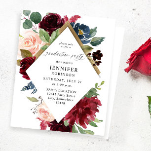 Budget Burgundy Navy & Blush Pink Graduation Party