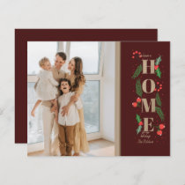 Budget Burgundy New Home for Holidays Photo Card
