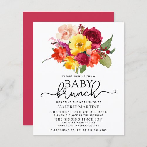 Budget Burgundy Orange Yellow Baby Brunch