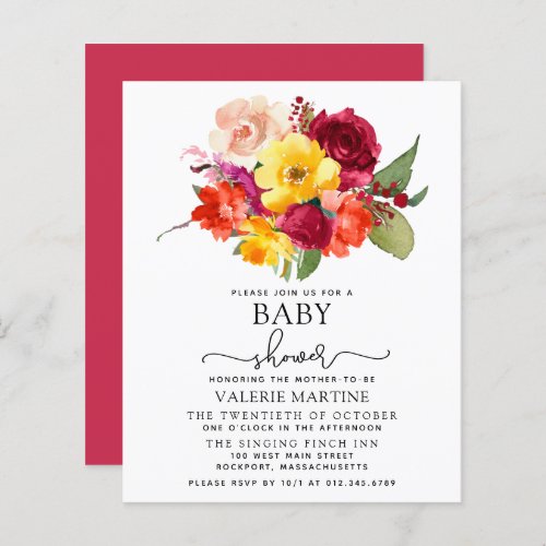 Budget Burgundy Orange Yellow Baby Shower