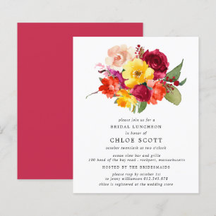 Budget Burgundy Orange Yellow Pink Bridal Luncheon