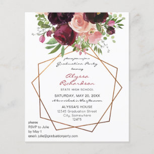 Budget Burgundy & Pink Floral Fr Grad Party Photo