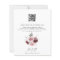 Budget Burgundy Pink Floral QR Code Wedding Invite