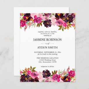 Budget Burgundy, Pink & Purple Floral Wedding