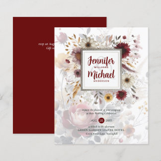 BUDGET Burgundy Yellow Floral