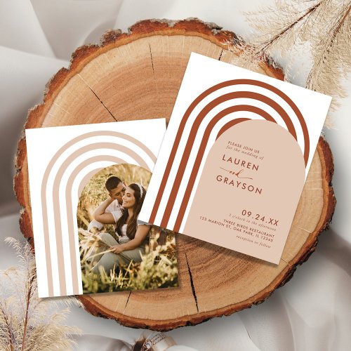 Budget Burnt Orange Boho Wedding Invitation Flyer