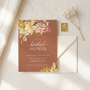 BUDGET Burnt Orange Gold Floral Bridal Shower