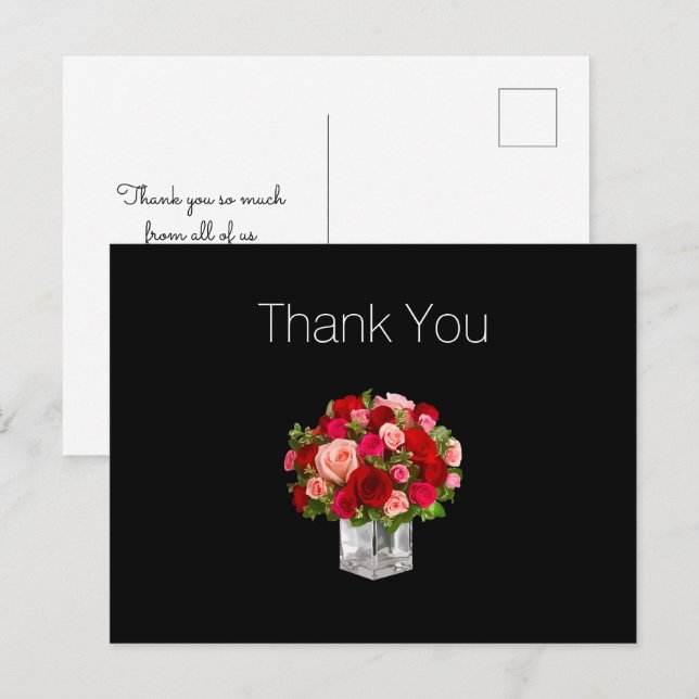 Budget Business Floral Thank You Postcards (Front/Back)